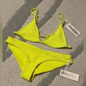 Frankie’s Bikini Neon Yellow Chase Top and Bottom